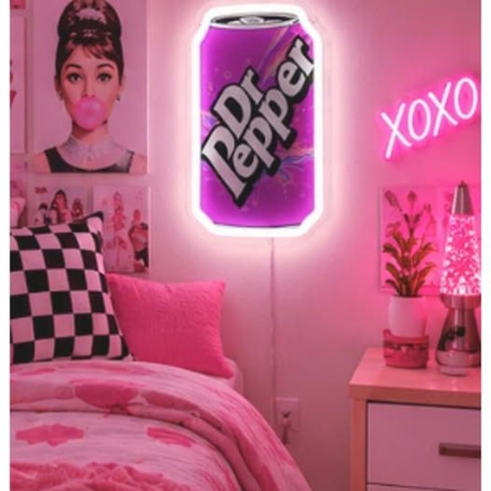 Pink Soda Neon LED light 11.6x6.7" Dorm Decor